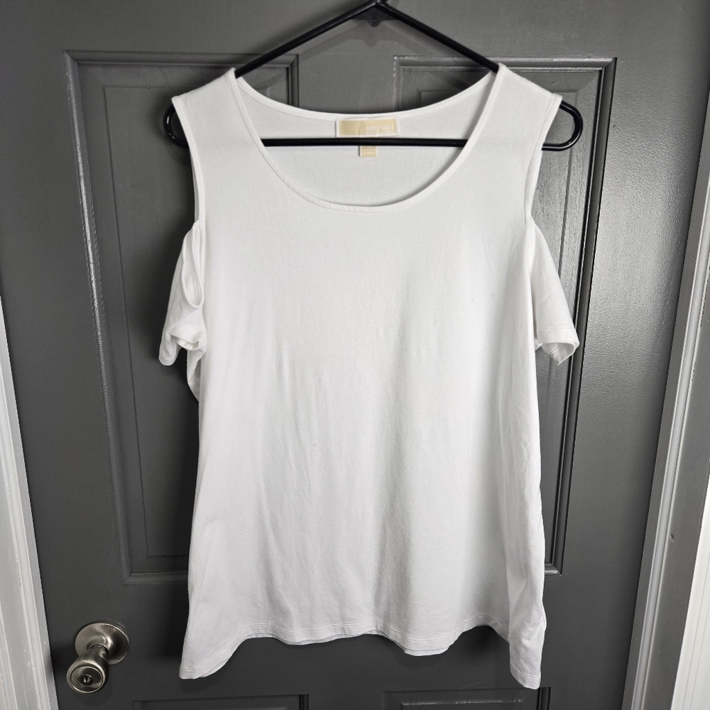 Michael Kors White Cold Shoulder Shirt